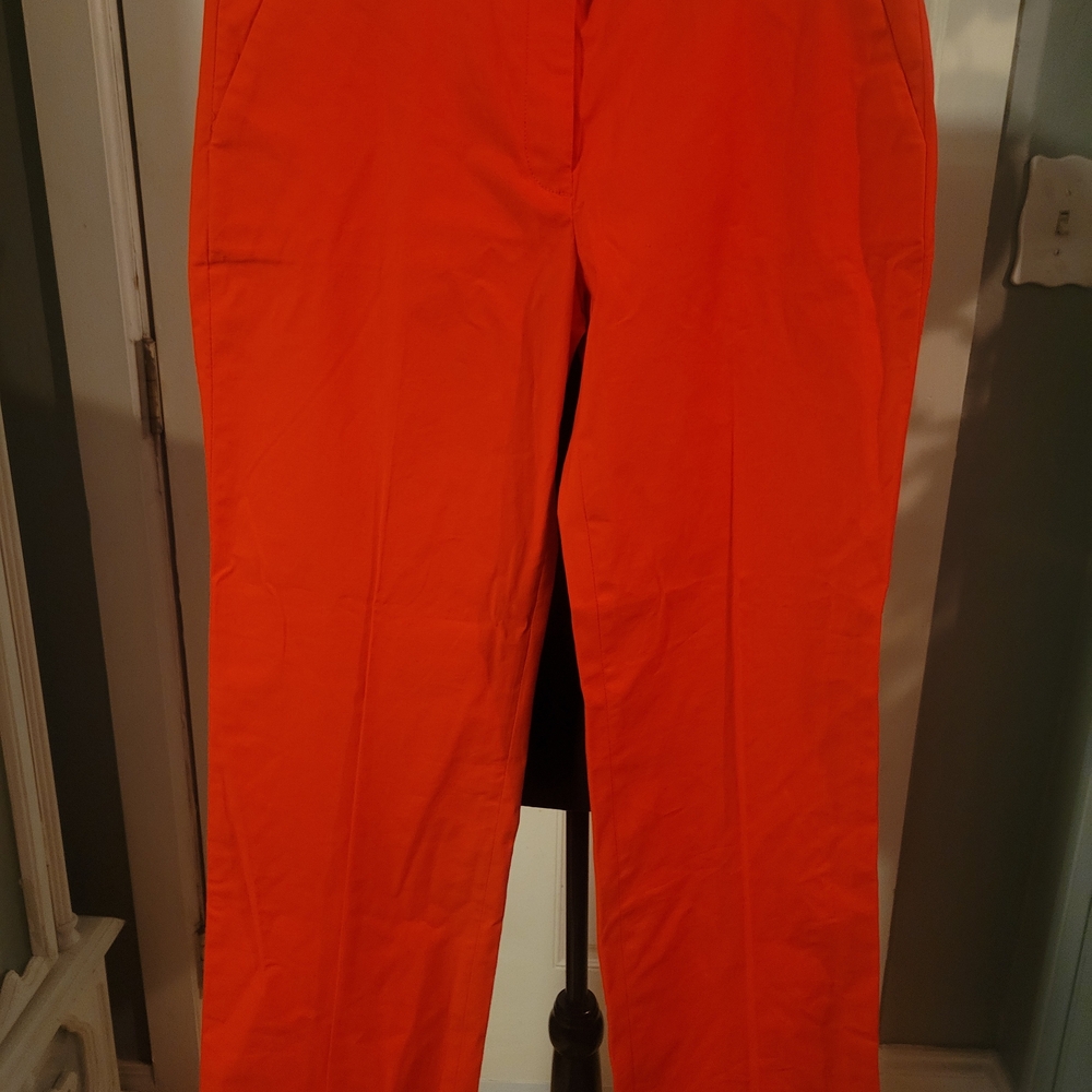J. Crew Women's Bright Orange Straight Leg Pants